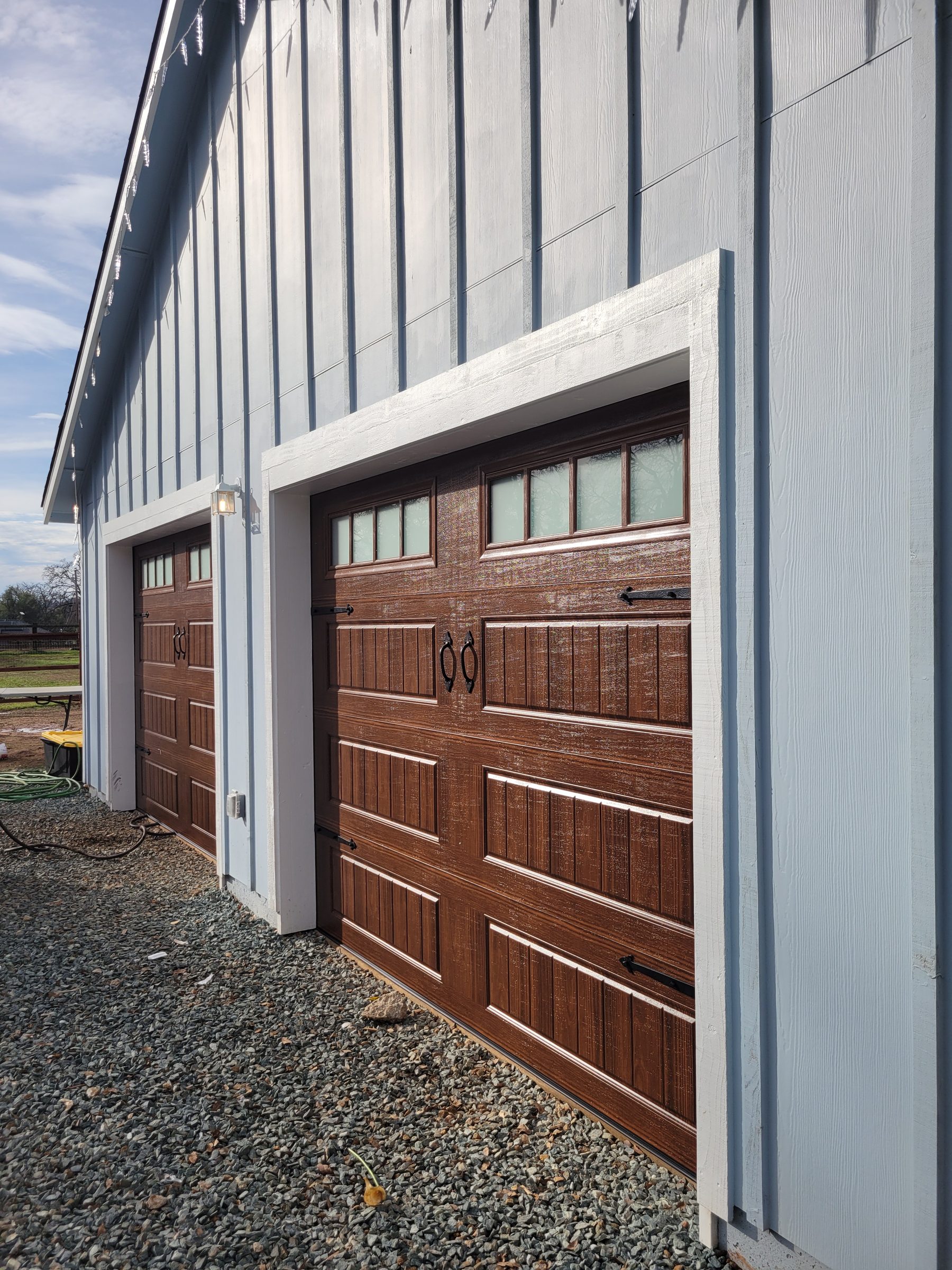 ADU-style garage exterior, straight-on view