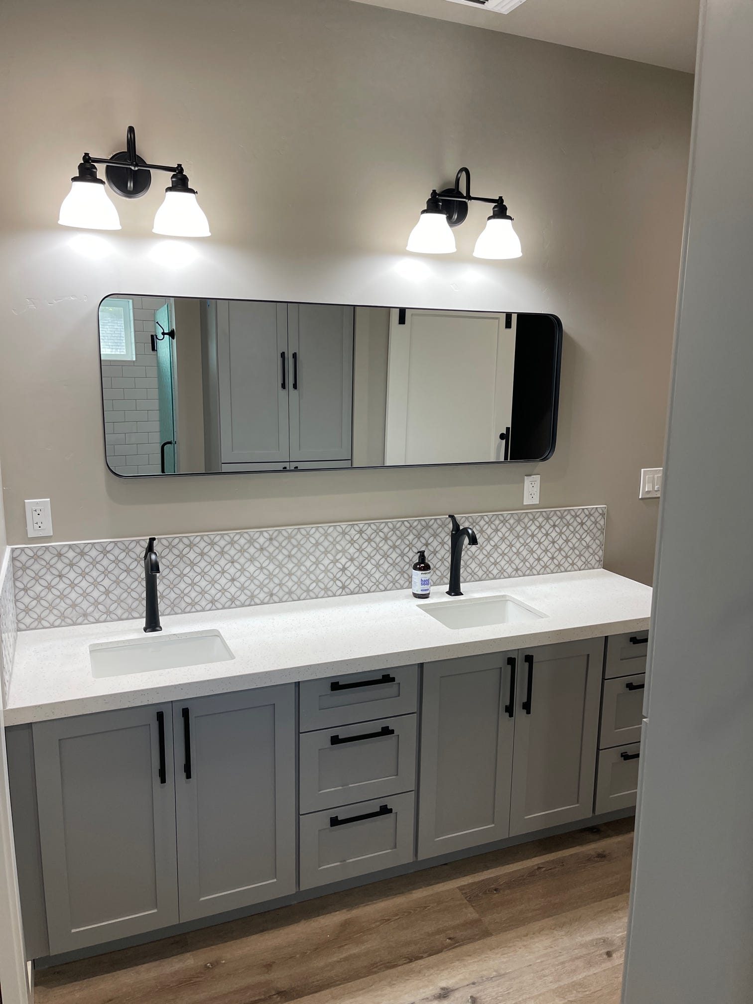 ADU primary bathroom with double vanity