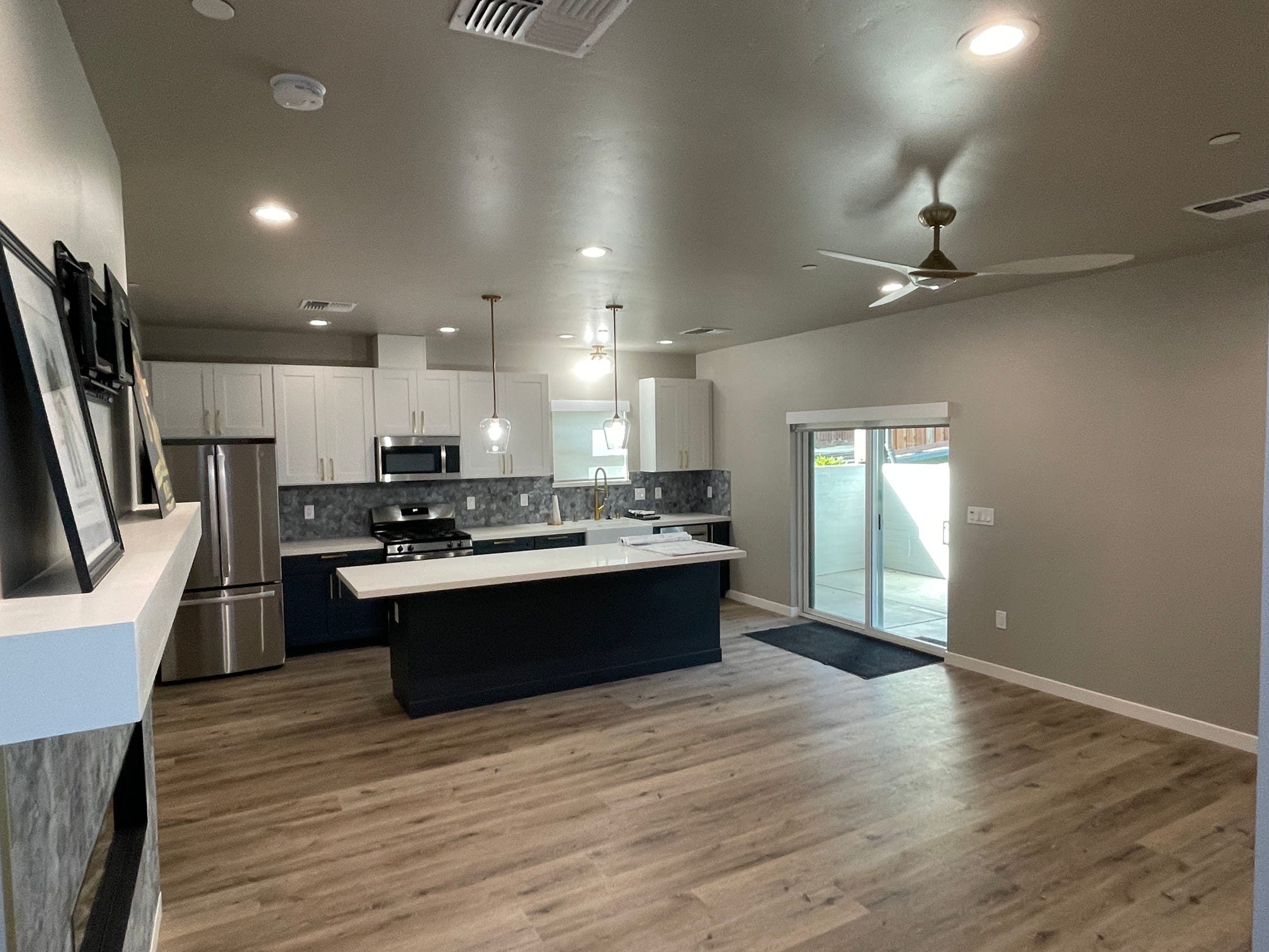 ADU open floor plan, kitchen view
