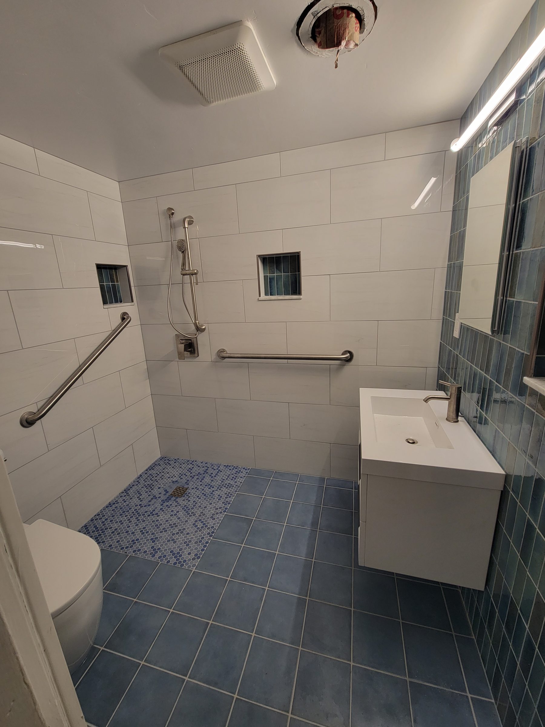 Finished accessible wet room