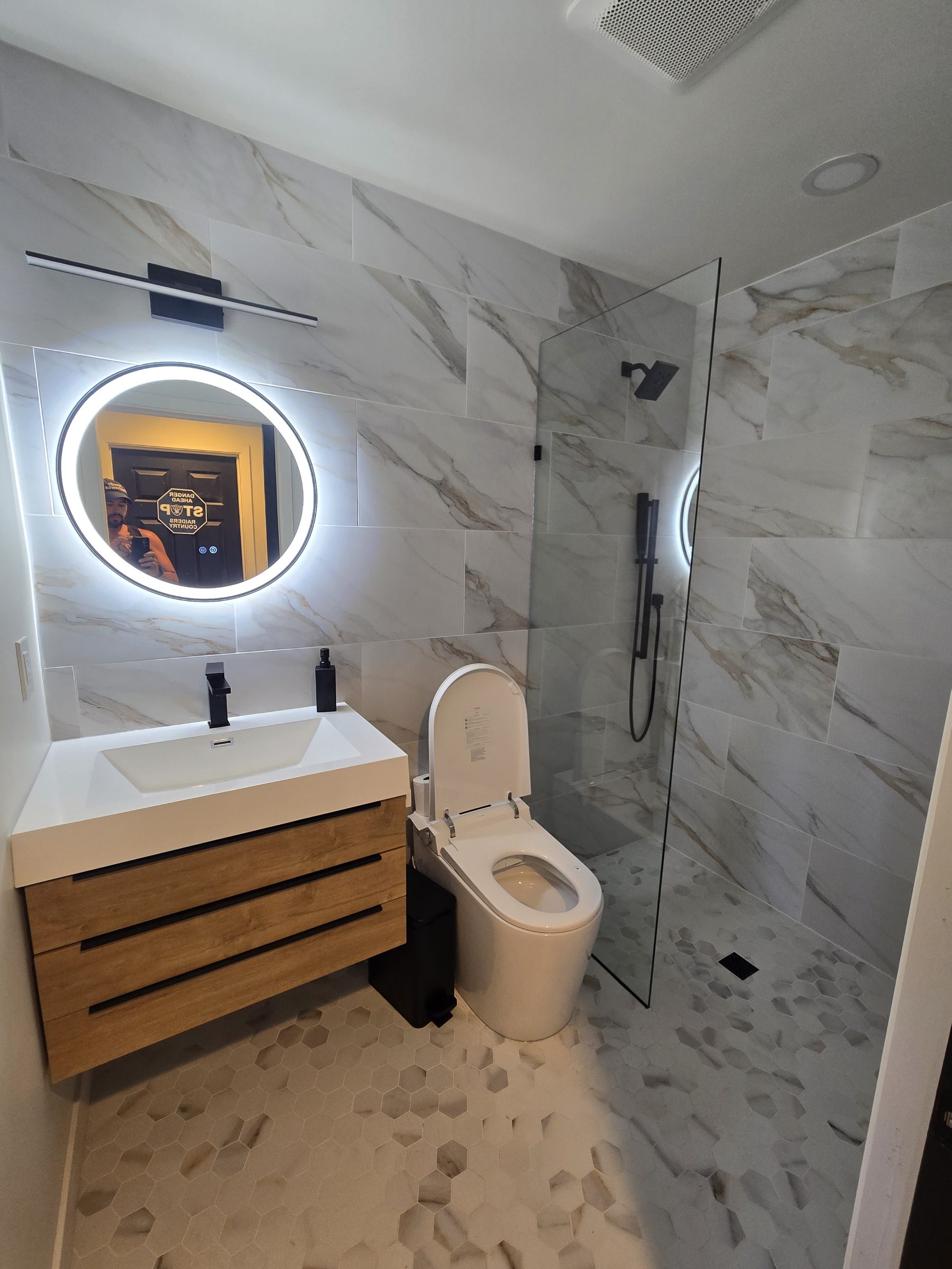 Finished bathroom vanity