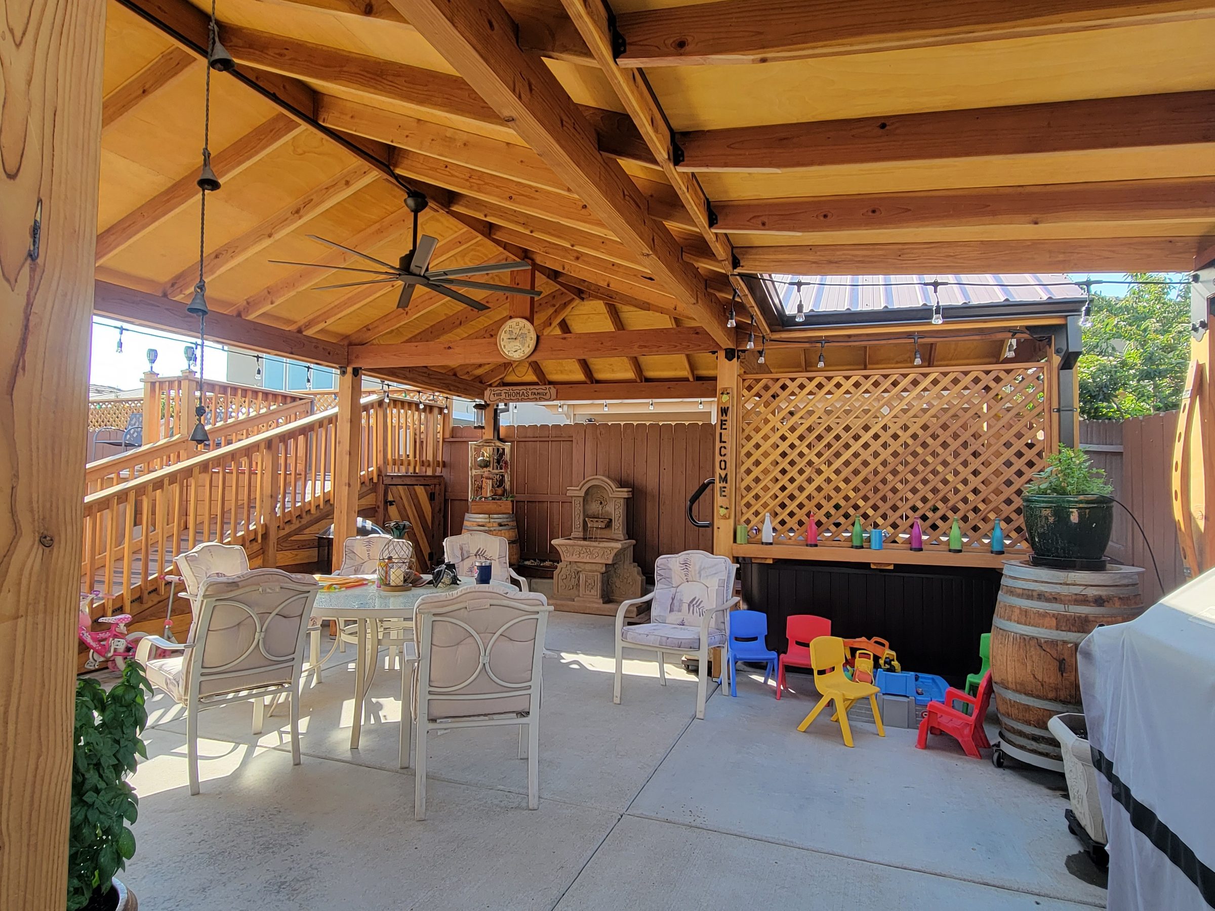 Covered structure interior