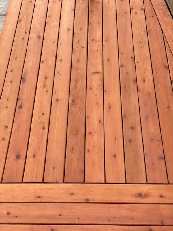 Close-up of the deck boards